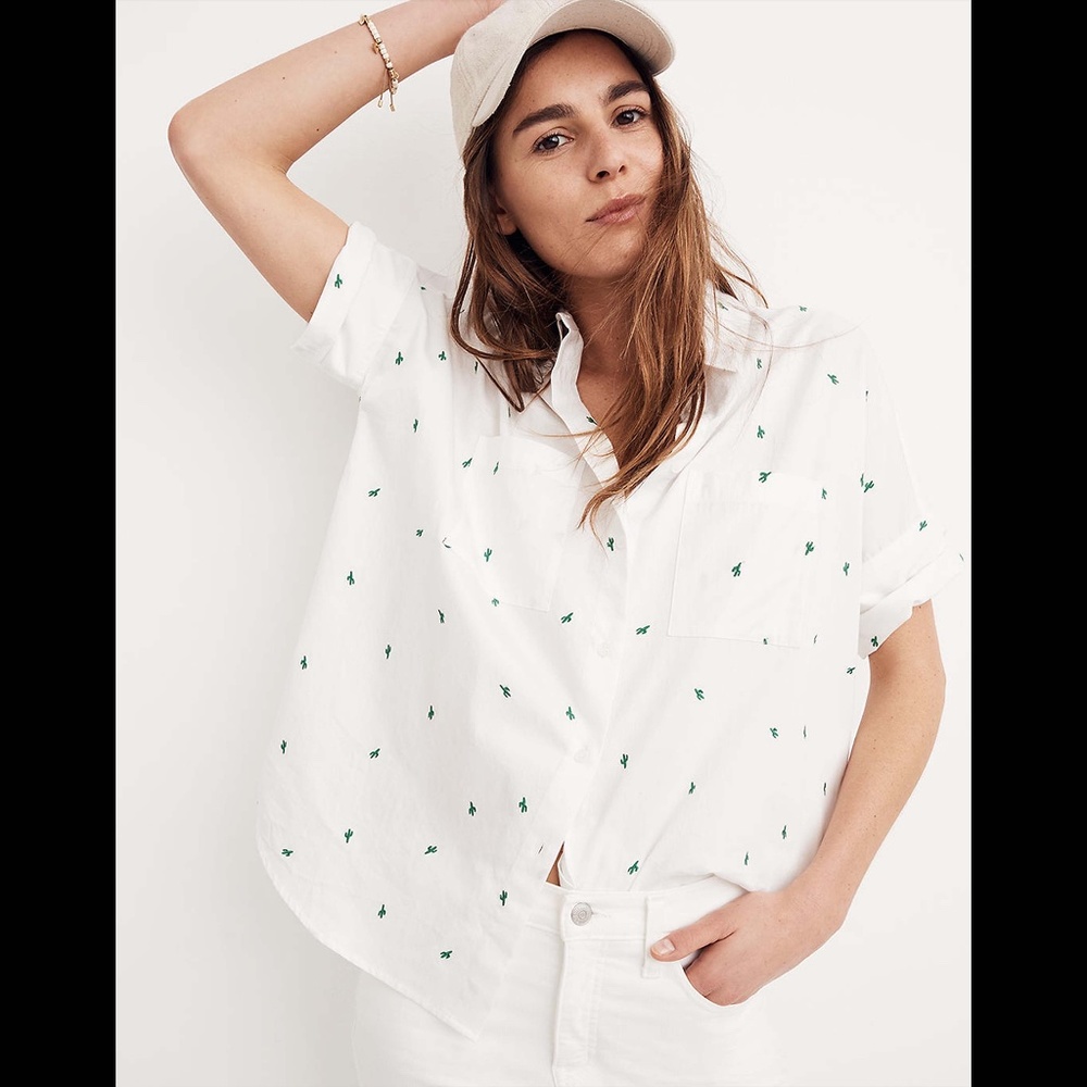 Madewell Embroidered Cactus Courier Shirt